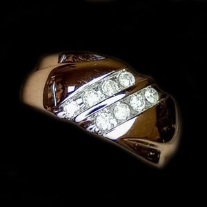 Men diamond bridal engagement Channel set band new